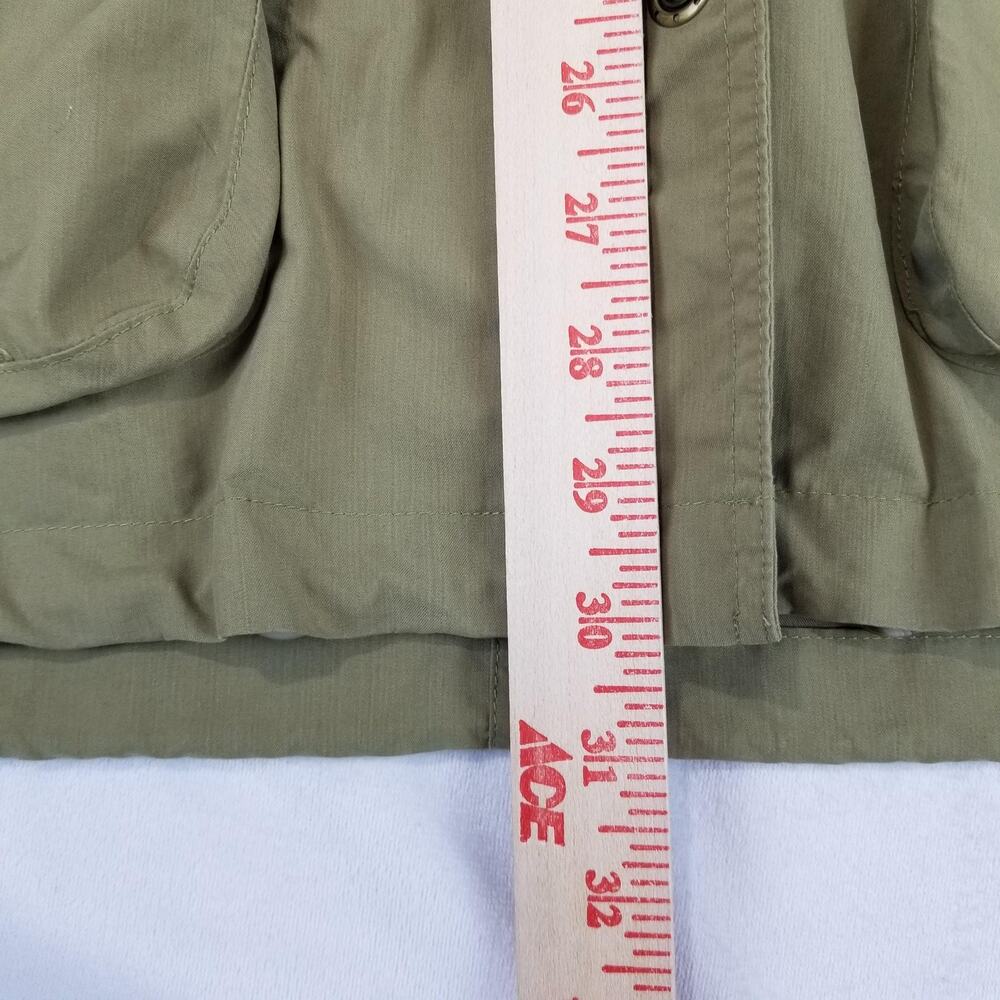 Pres de Chamonix Jacket Mens Small Olive Green Hooded Parka Anorak Zip Pockets - Picture 10 of 11